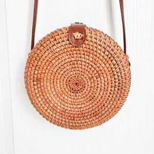 Round Rattan Bag Crossbody